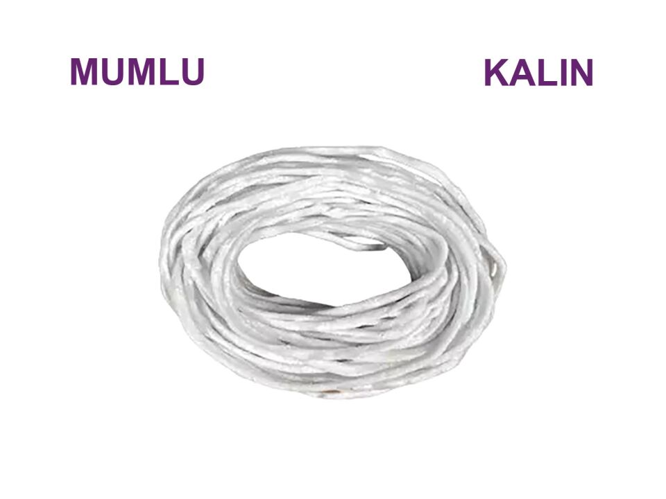 Kmy Mum Fitili Kalın 10 Metre Mumlu Fitil