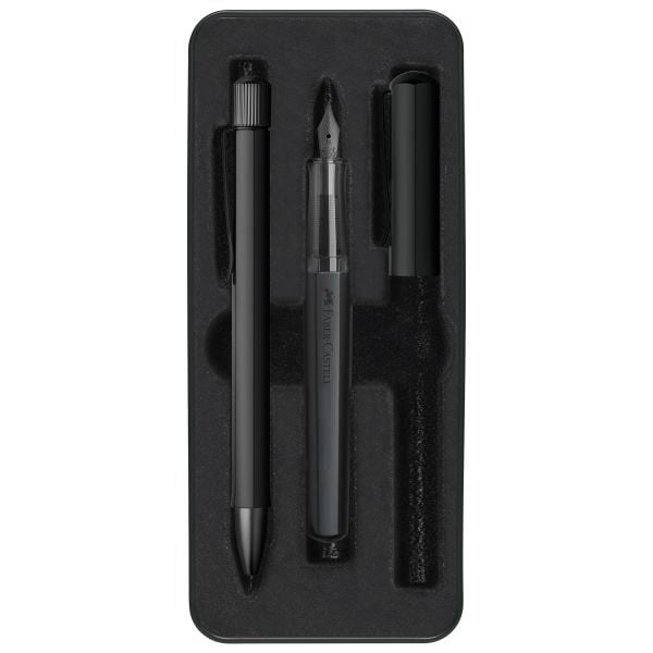 Faber-Castell Hexo Dolma Kalem & Tükenmez Kalem Set Mat Siyah