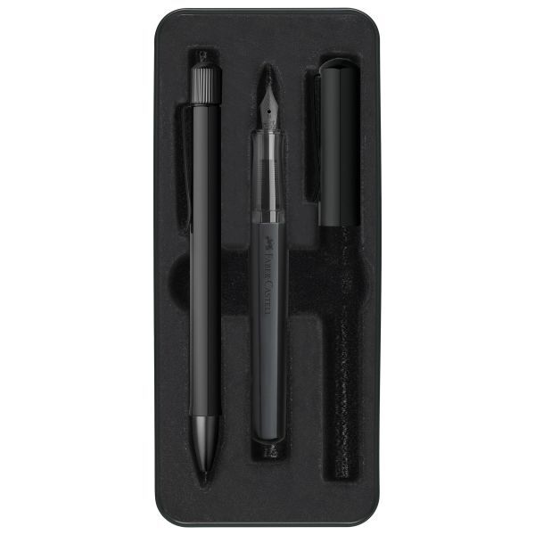 Faber-Castell Hexo Dolma Kalem & Tükenmez Kalem Set Mat Siyah