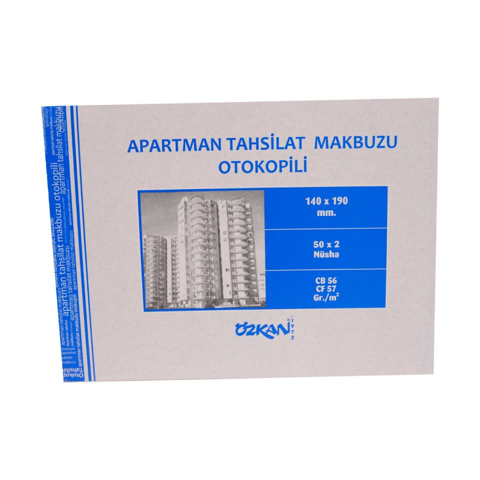 Özkan Apartman Tahsilat Makbuzu 50x2 Otokopili
