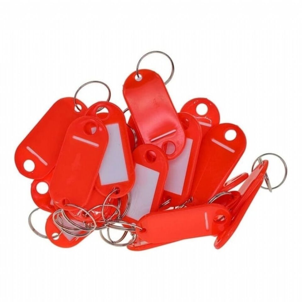 Güler Plastik Anahtarlık 100 Lü Paket Halkalı Kırmızı