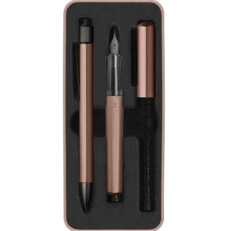 Faber-Castell Hexo Dolma Kalem & Tükenmez Kalem Set Bronz