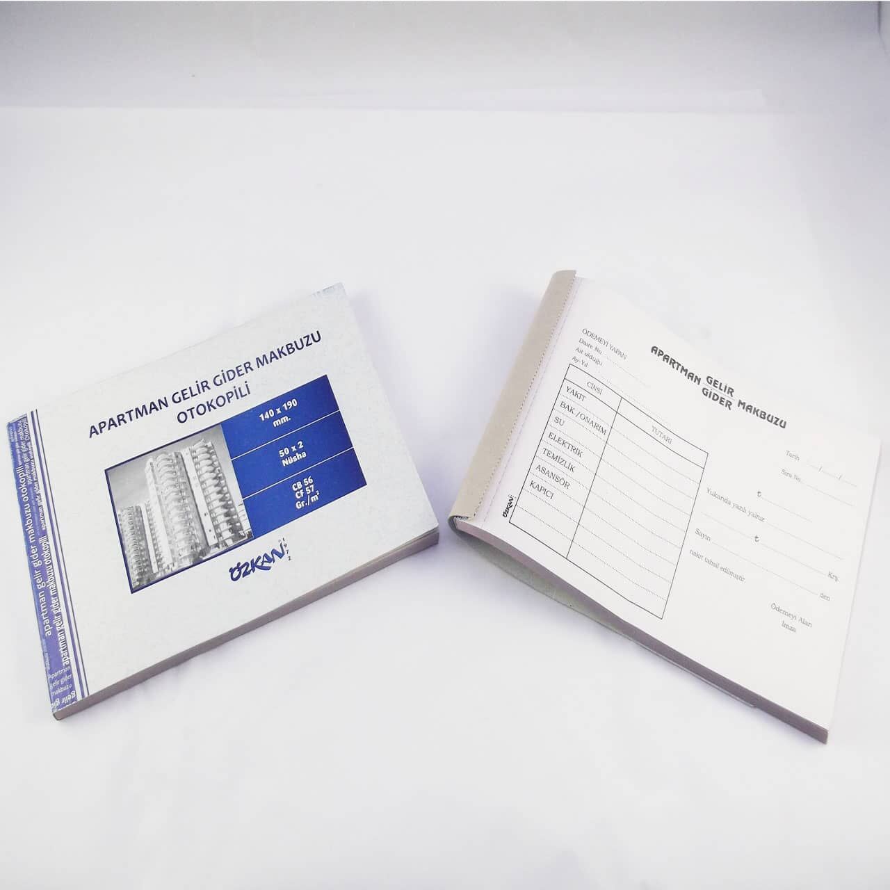 Özkan Apartman Gelir Gider Makbuzu 50x2 Otokopili