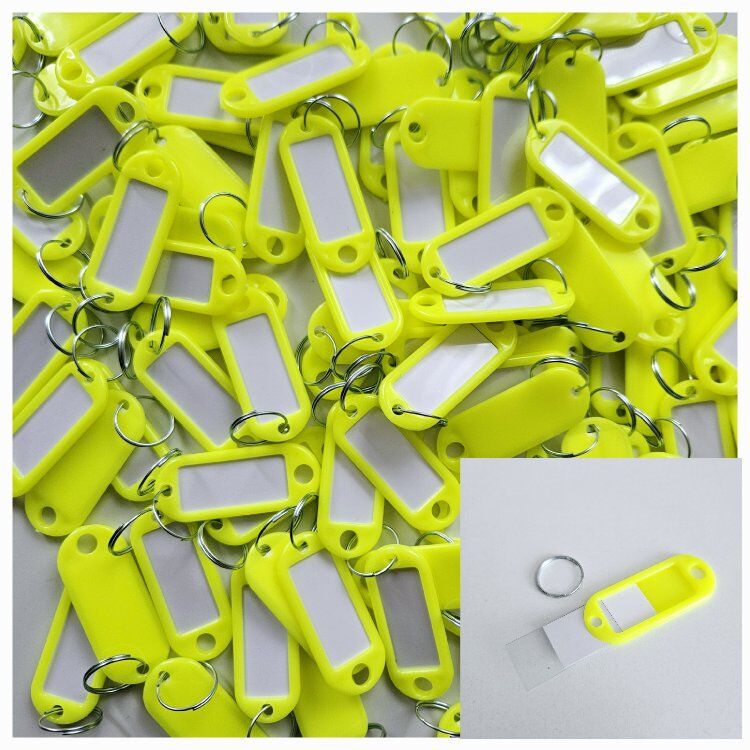 Güler Plastik Anahtarlık 100 Lü Paket Halkalı Sarı