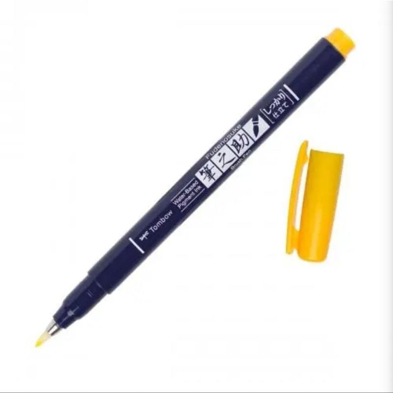 Tombow Fudenosuke Colors Sert Fırça Uçlu Çizim & Kaligrafi Kalemi Sarı 03