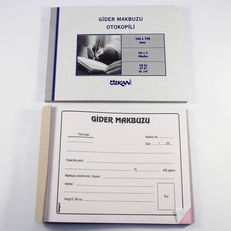 Özkan Gider Makbuzu 50x2 Otokopili