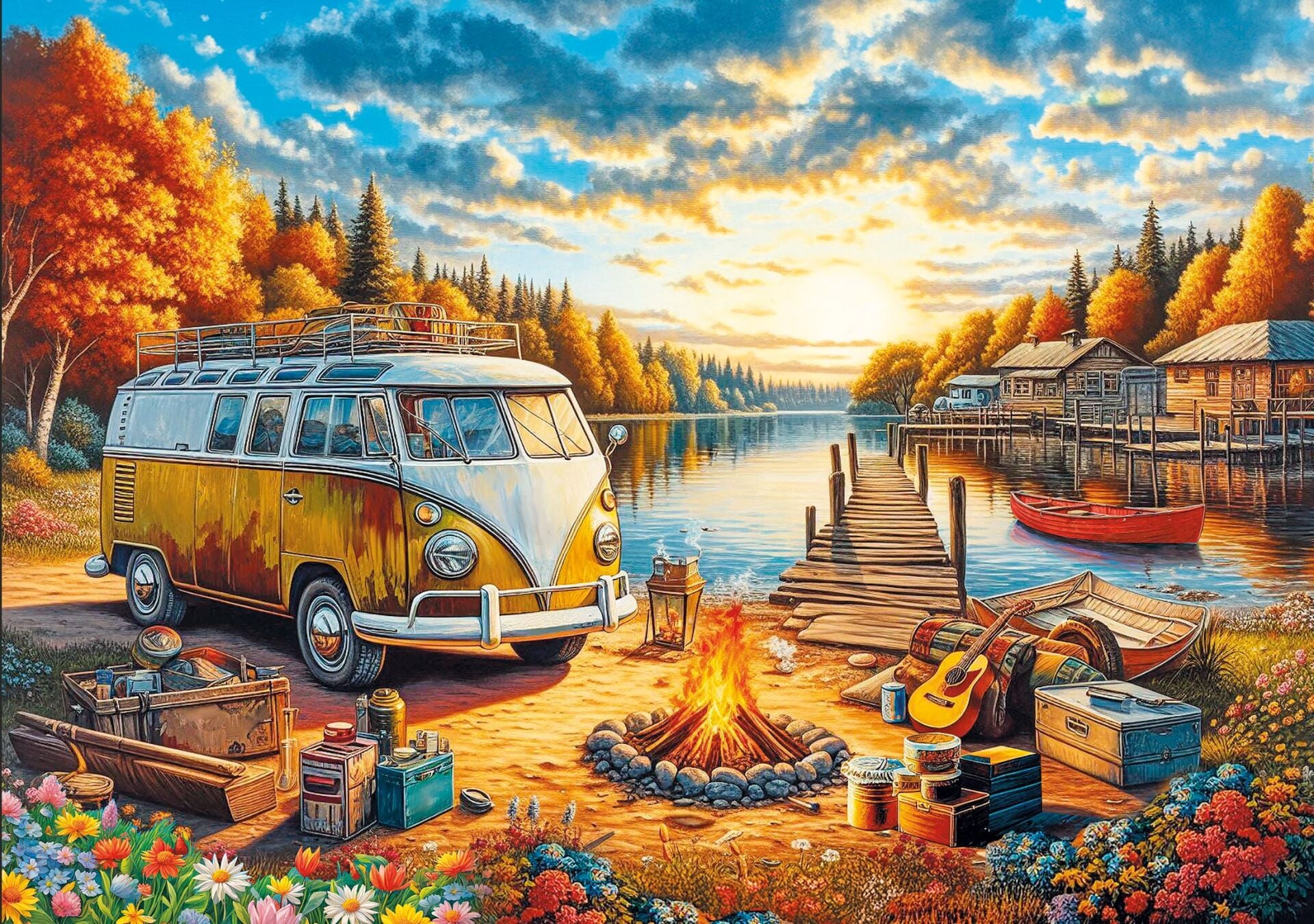  Ks Games Puzzle 1000 Vos Vos Camp Fire St Sunset
