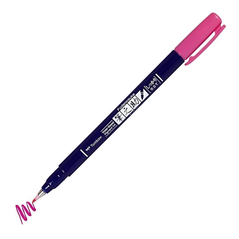 Tombow Fudenosuke Colors Sert Fırça Uçlu Çizim & Kaligrafi Kalemi Pembe 22