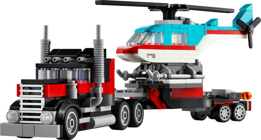 Lego Helikopterli Açık Kasa Kamyon 
