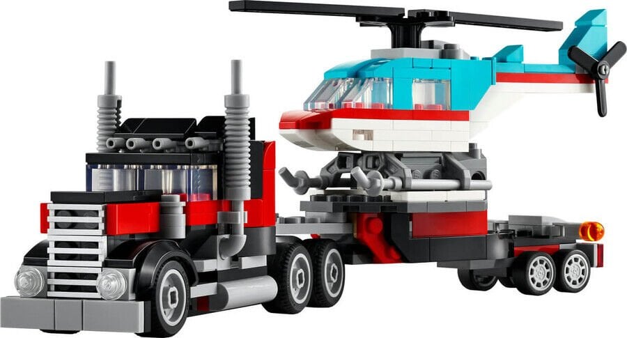 Lego Helikopterli Açık Kasa Kamyon 