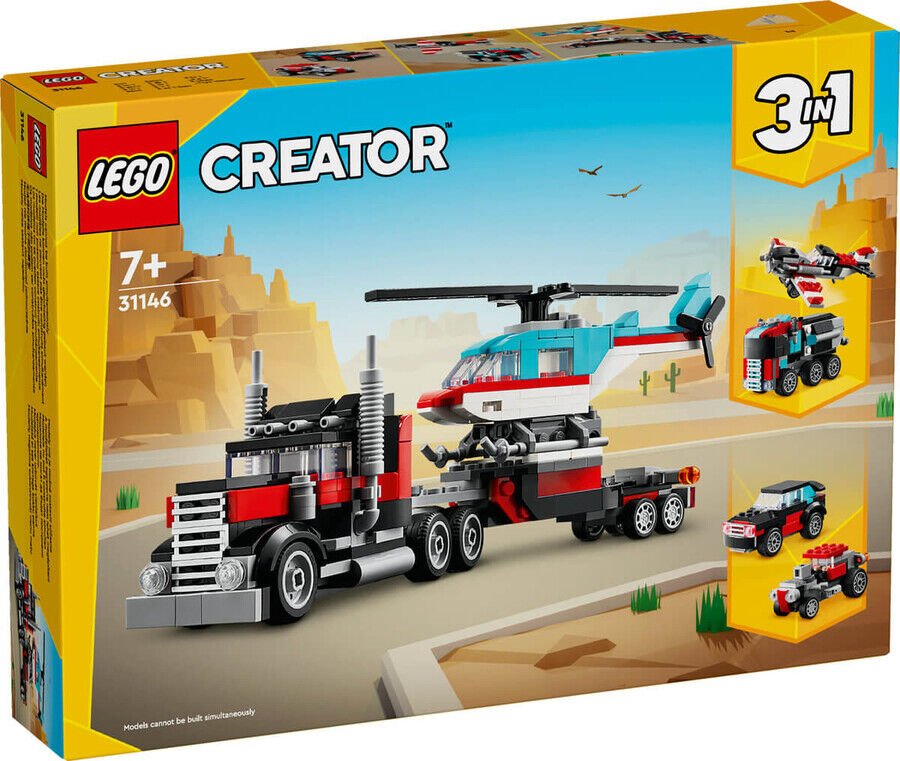 Lego Helikopterli Açık Kasa Kamyon 
