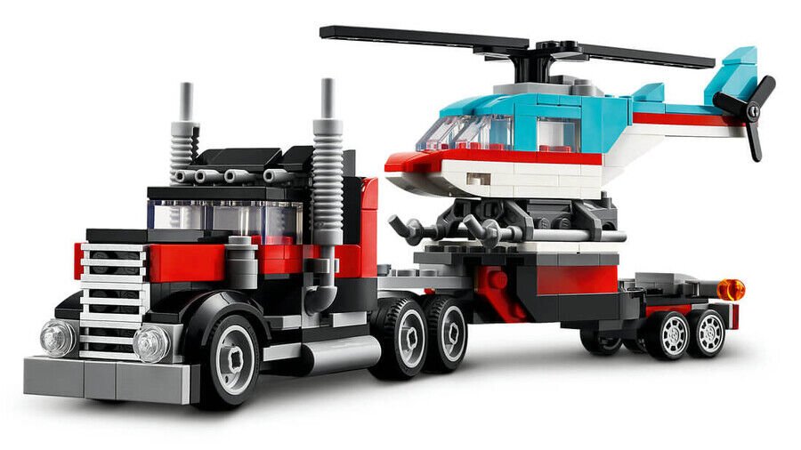 Lego Helikopterli Açık Kasa Kamyon 