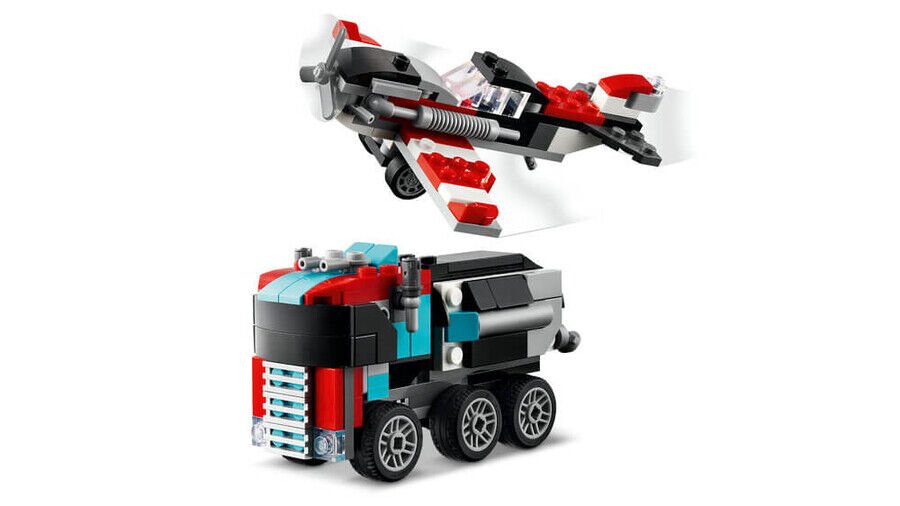 Lego Helikopterli Açık Kasa Kamyon 