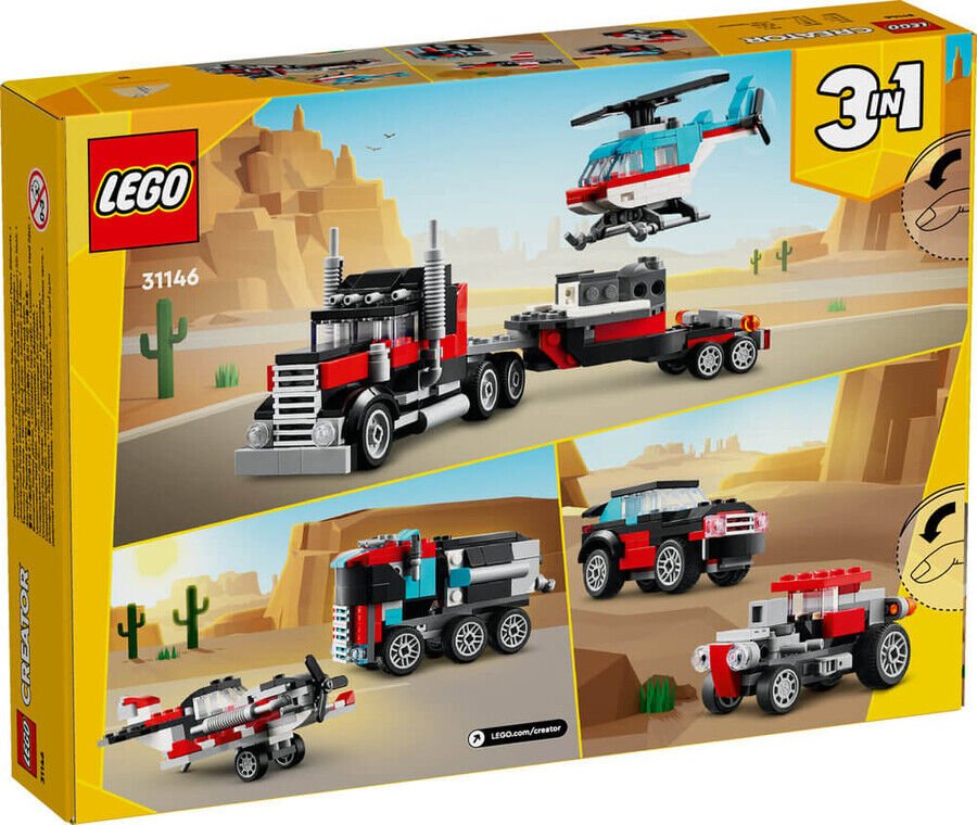 Lego Helikopterli Açık Kasa Kamyon 