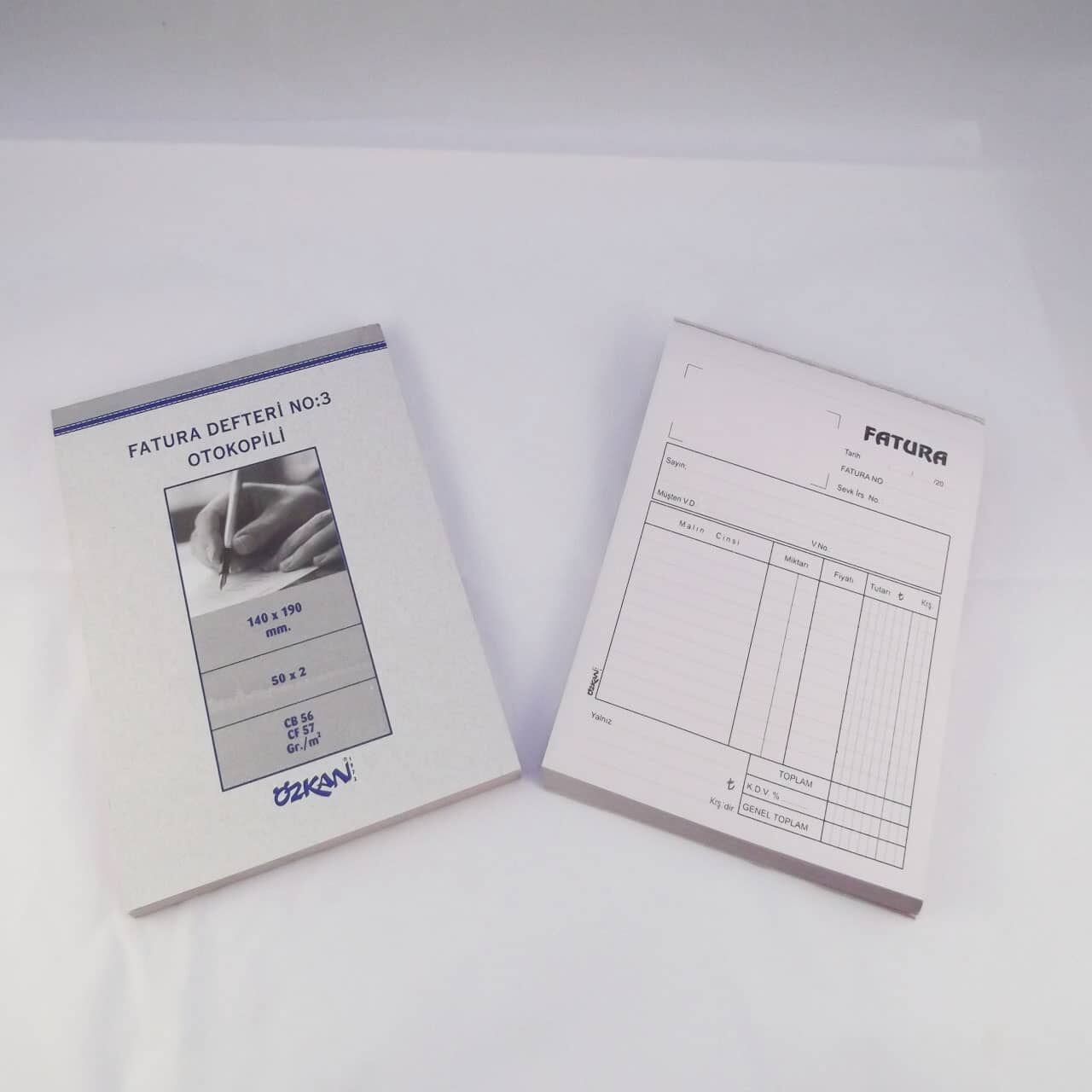 Özkan Fatura Defteri No 3 50x2 Otokopili