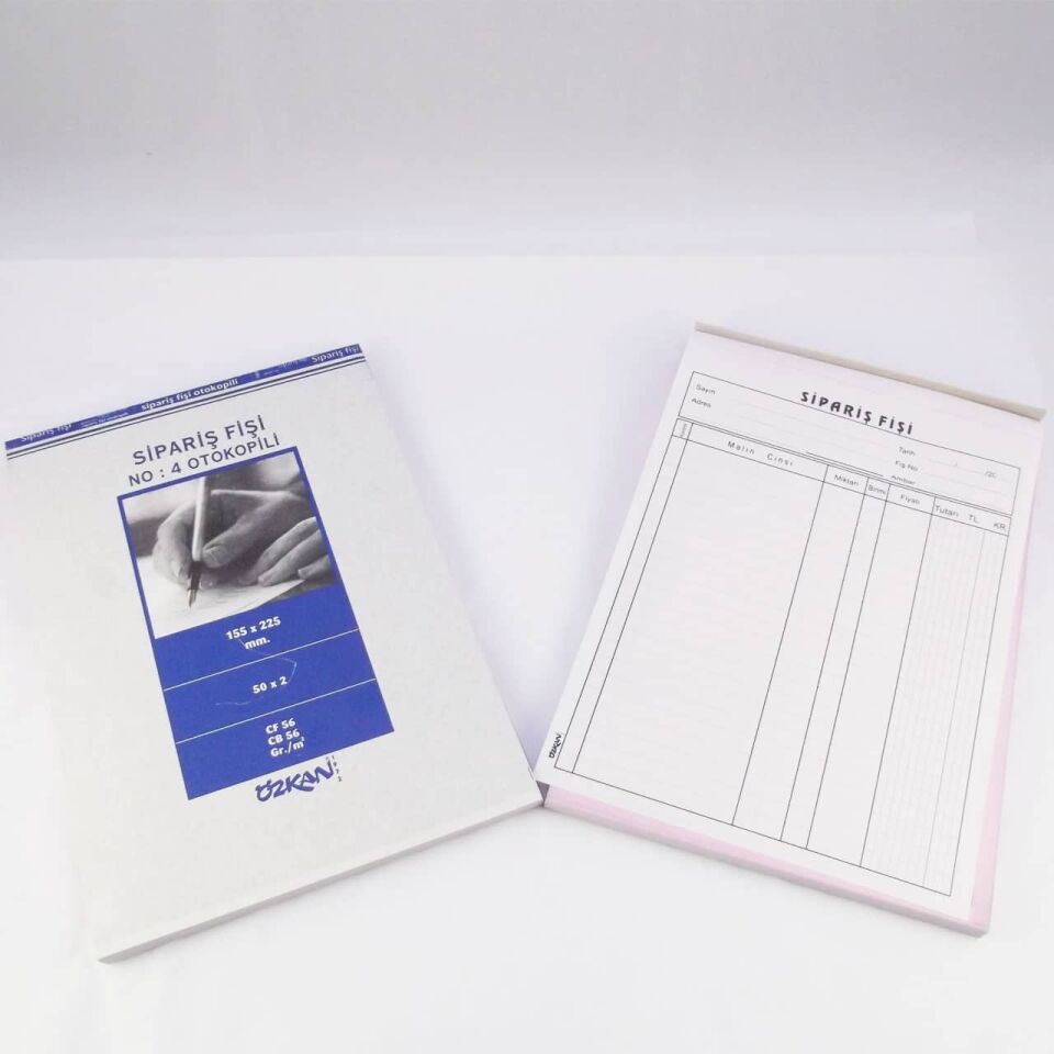 Özkan Sipariş Fişi No 4 50x2 Otokopili