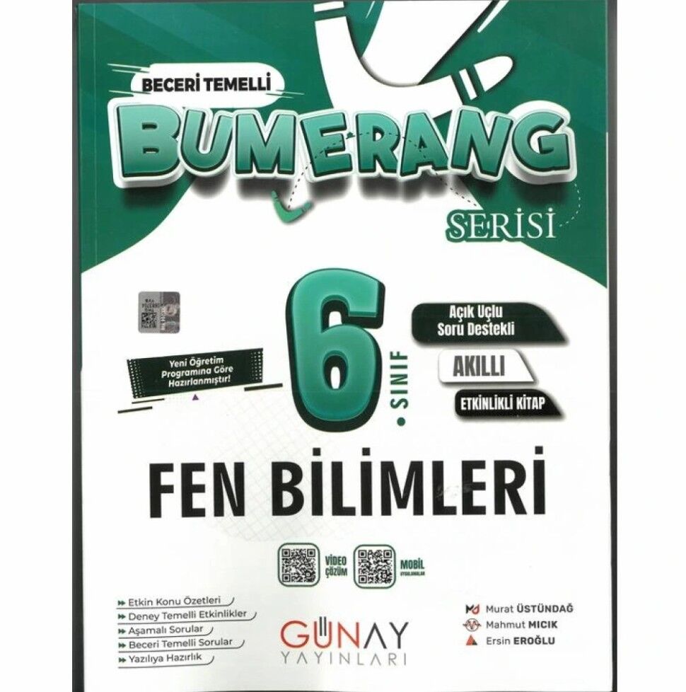 Günay 6 Fen Bilimleri Bumerang Etkinlikli