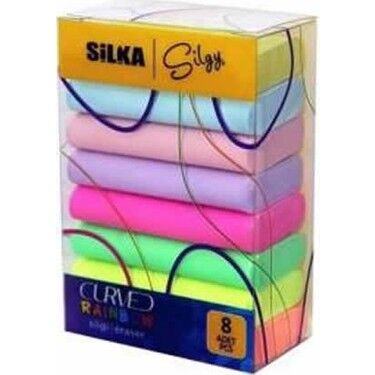 Silka Sg51 Curved Rainbow 8 Li Neon Pastel Silgi