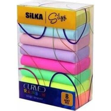 Silka Sg51 Curved Rainbow 8 Li Neon Pastel Silgi