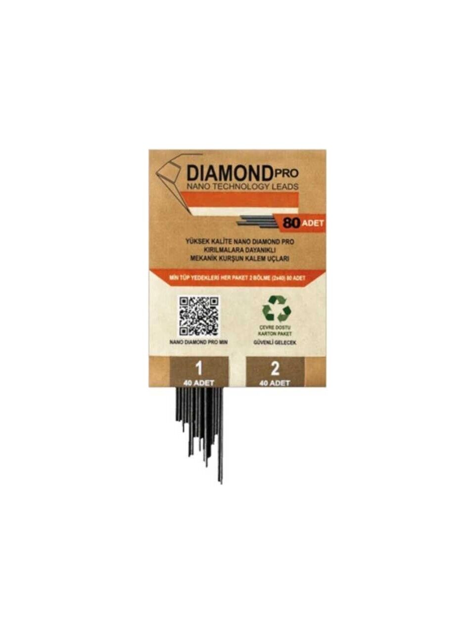 Nano Diamond Pro 2B 0.5 Versatil Kalem Yedeği 80 Li