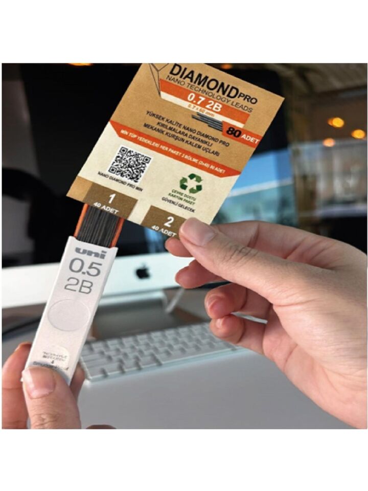 Nano Diamond Pro 2B 0.5 Versatil Kalem Yedeği 80 Li