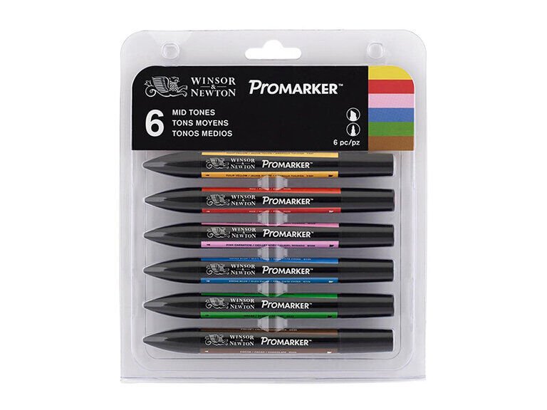 Winsor&Newton Promarker Ara Tonlar Seti 6 Renk
