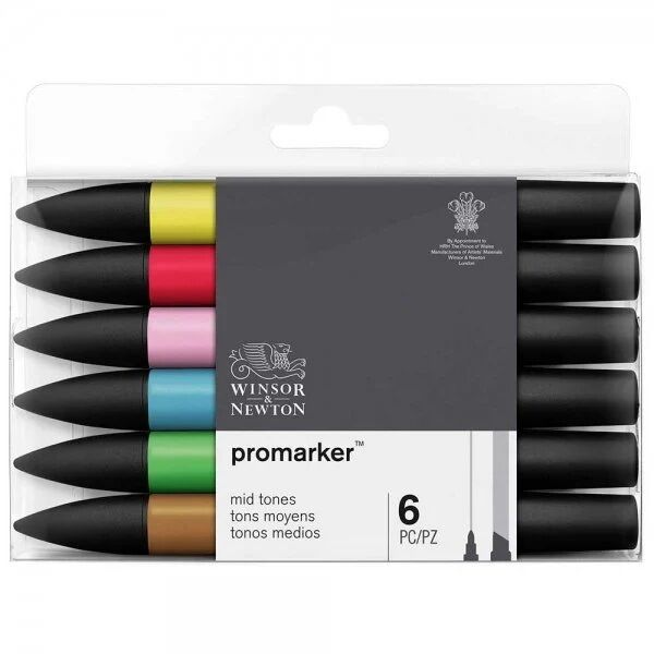 Winsor&Newton Promarker Ara Tonlar Seti 6 Renk