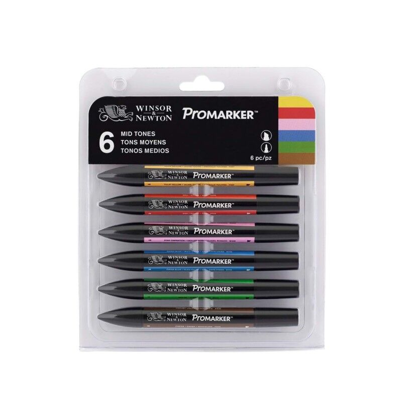 Winsor&Newton Promarker Ara Tonlar Seti 6 Renk