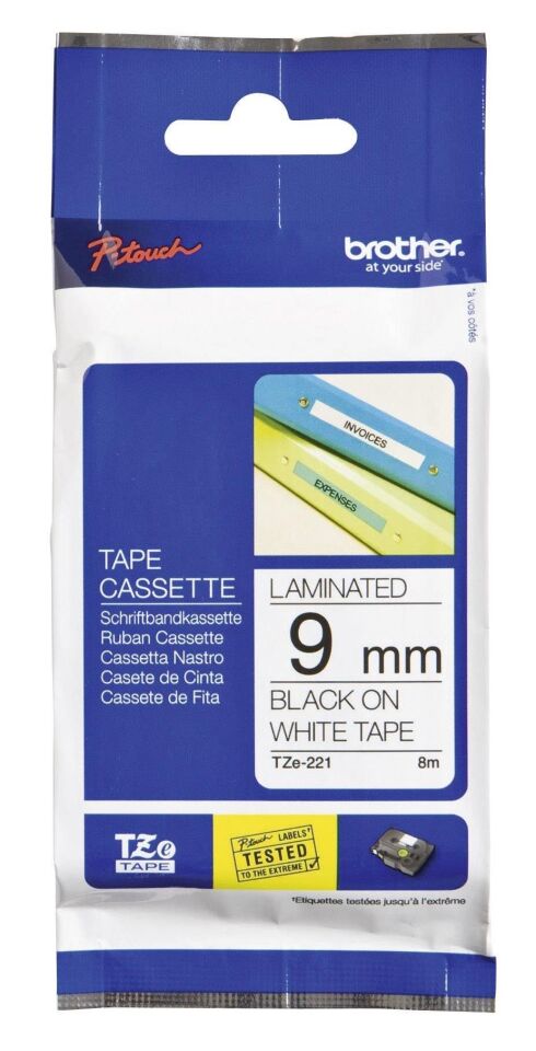 Brother Tz-Tape 9 Mm Beyaz Üzerine Siyah
