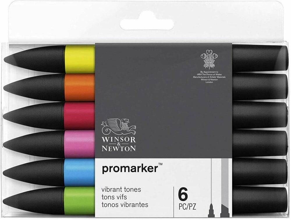 Winsor&Newton Promarker Brush Güçlü Tonlar Seti 6 Renk