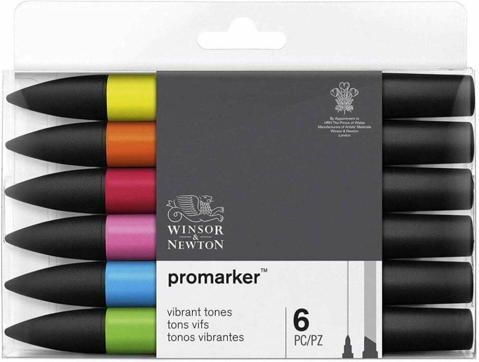 Winsor&Newton Promarker Brush Güçlü Tonlar Seti 6 Renk