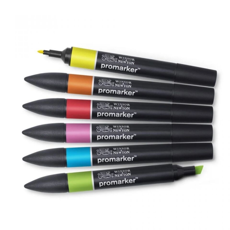Winsor&Newton Promarker Brush Güçlü Tonlar Seti 6 Renk