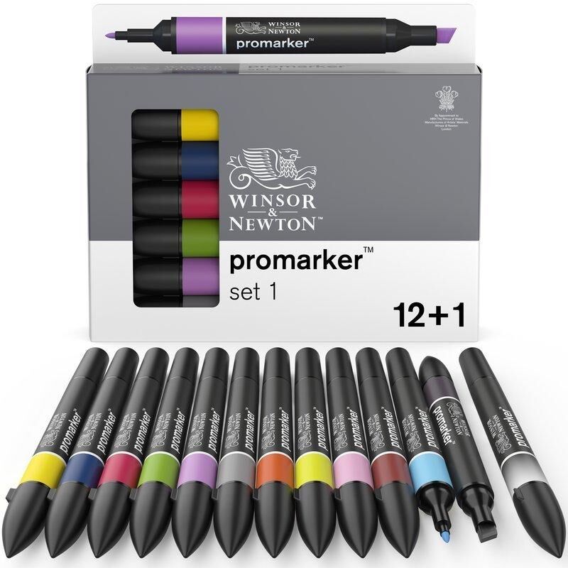 Winsor&Newton Promarker Set 1 12 Renk + karıştırıcı