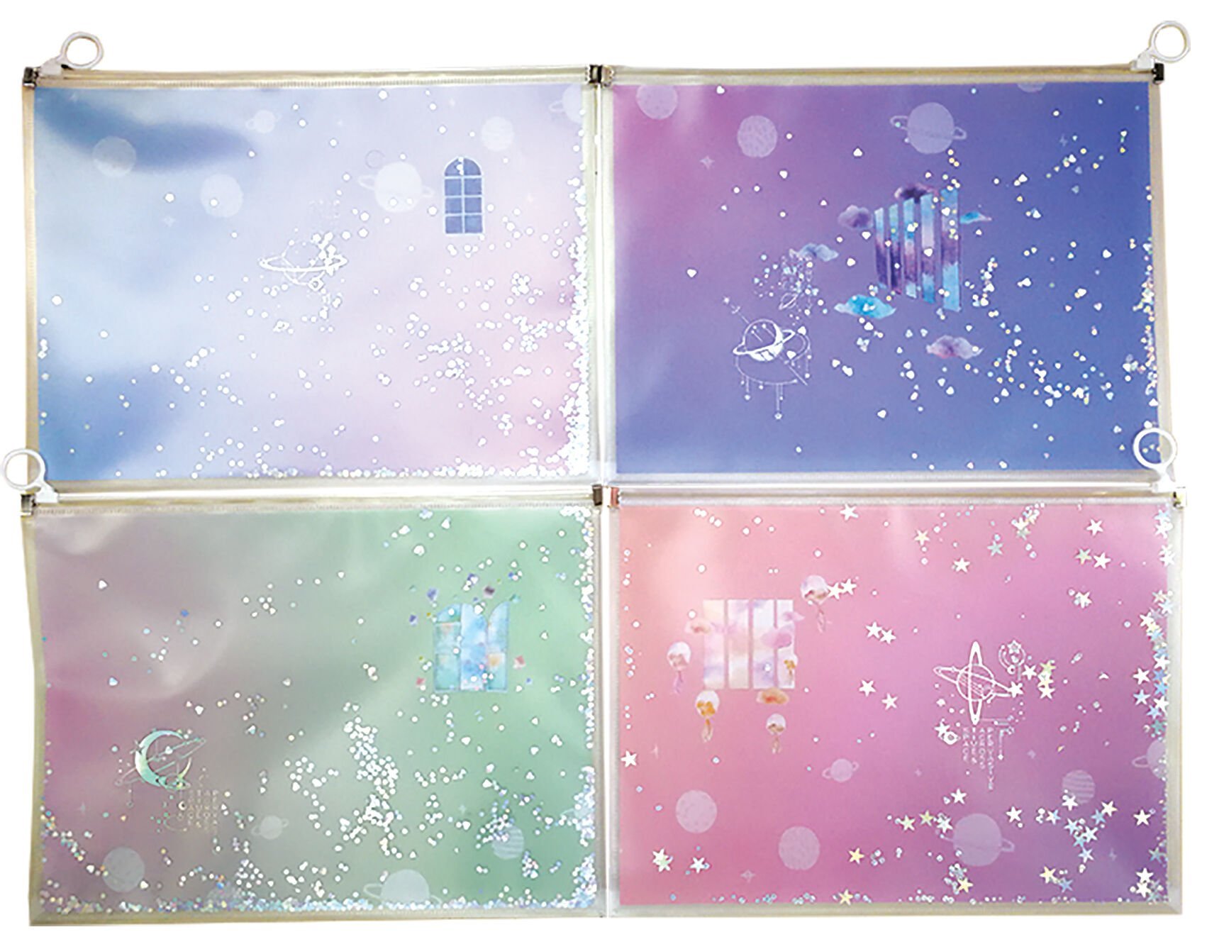 Südor Desenli Dosya Fermuarlı A4 Simli