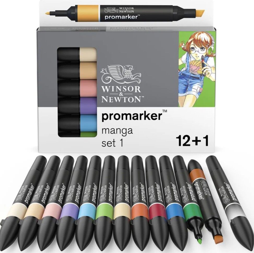 Winsor&Newton Promarker Manga Expansion Pack 1 12  Renk+karıştırıcı