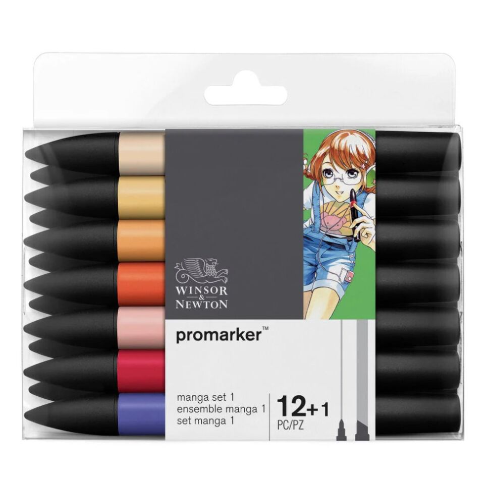 Winsor&Newton Promarker Manga Expansion Pack 1 12  Renk+karıştırıcı