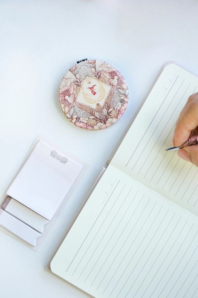 Victorias Journals Sert Kapak Defter 13x18 Cm 128 Sayfa Ayna Tükenmez Kalem Potit Set
