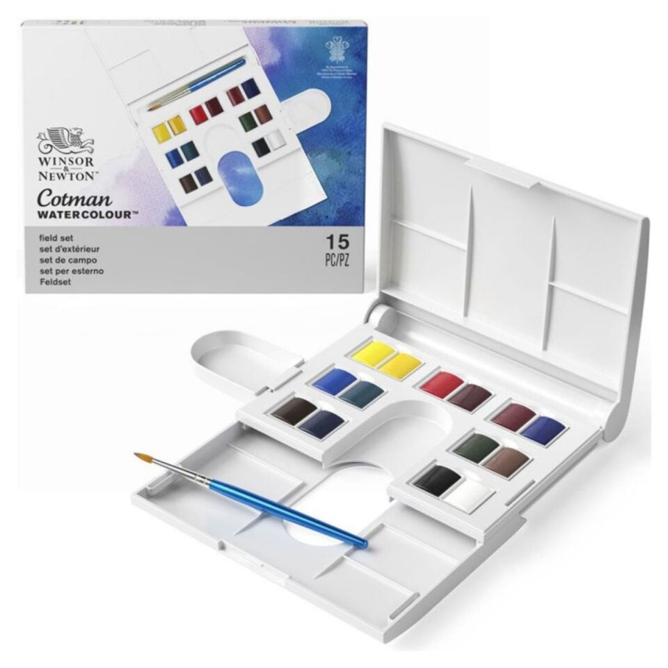 Winsor&Newton Cotman Sulu Boya Seti Compact Set 14xYarım Tablet