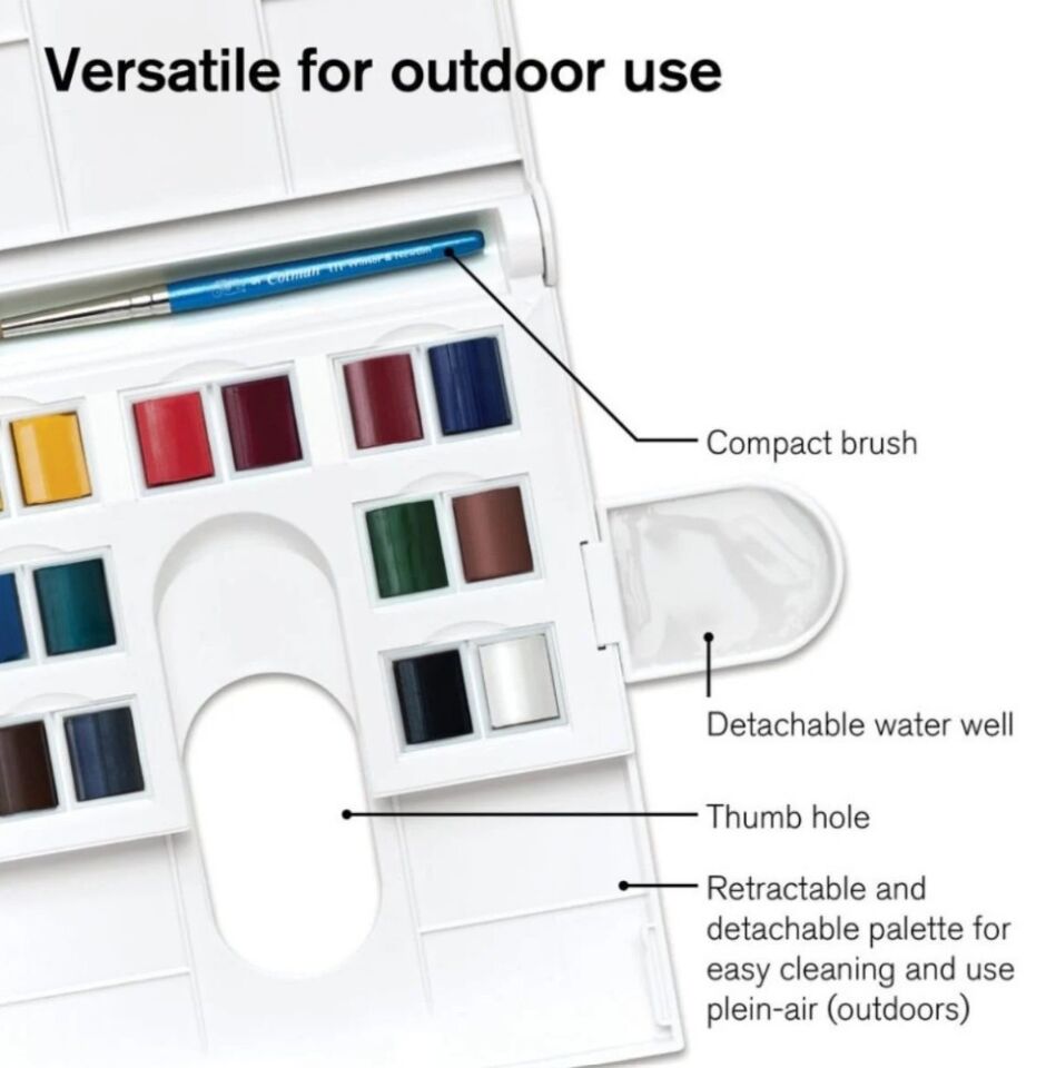 Winsor&Newton Cotman Sulu Boya Seti Compact Set 14xYarım Tablet