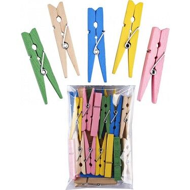 Brons Ahşap Mandal Renkli Büyük