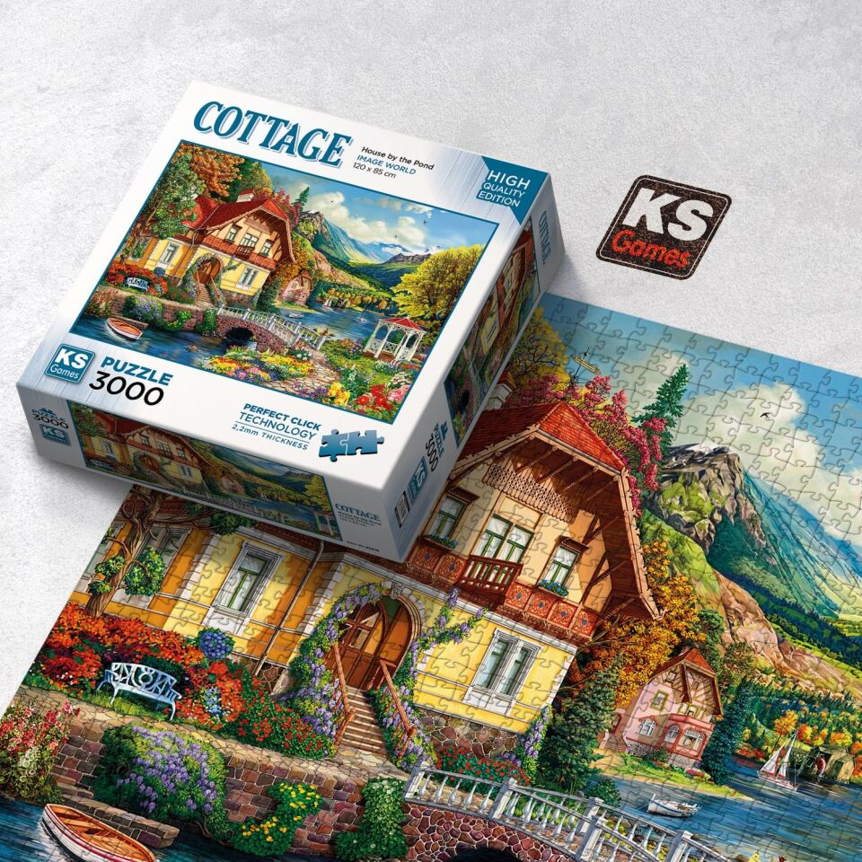 Ks Games Puzzle 3000 Parça House by the Pond