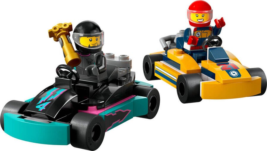 Lego Go-Kartlar Ve Yarış Sürücüleri 