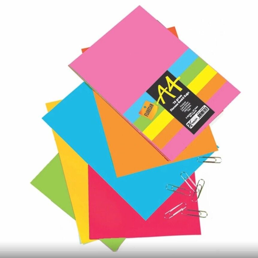 Keskin A4 50 Li Renkli Karışık Floresan Fotokopi Kağıdı