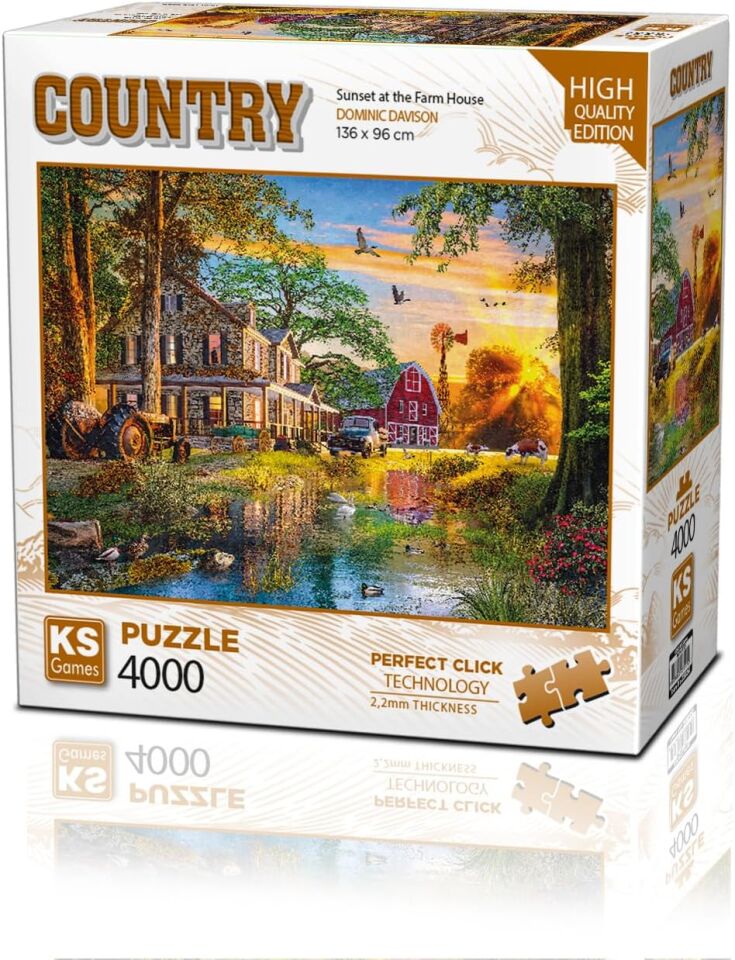 Ks Games Puzzle 4000 Parça Sunset At The Farm House