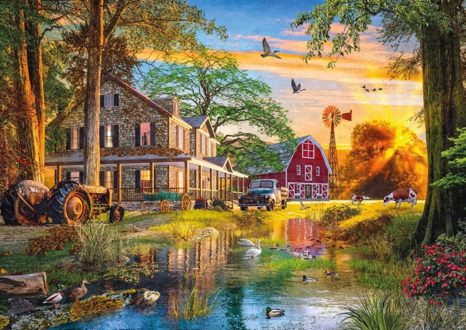 Ks Games Puzzle 4000 Parça Sunset At The Farm House