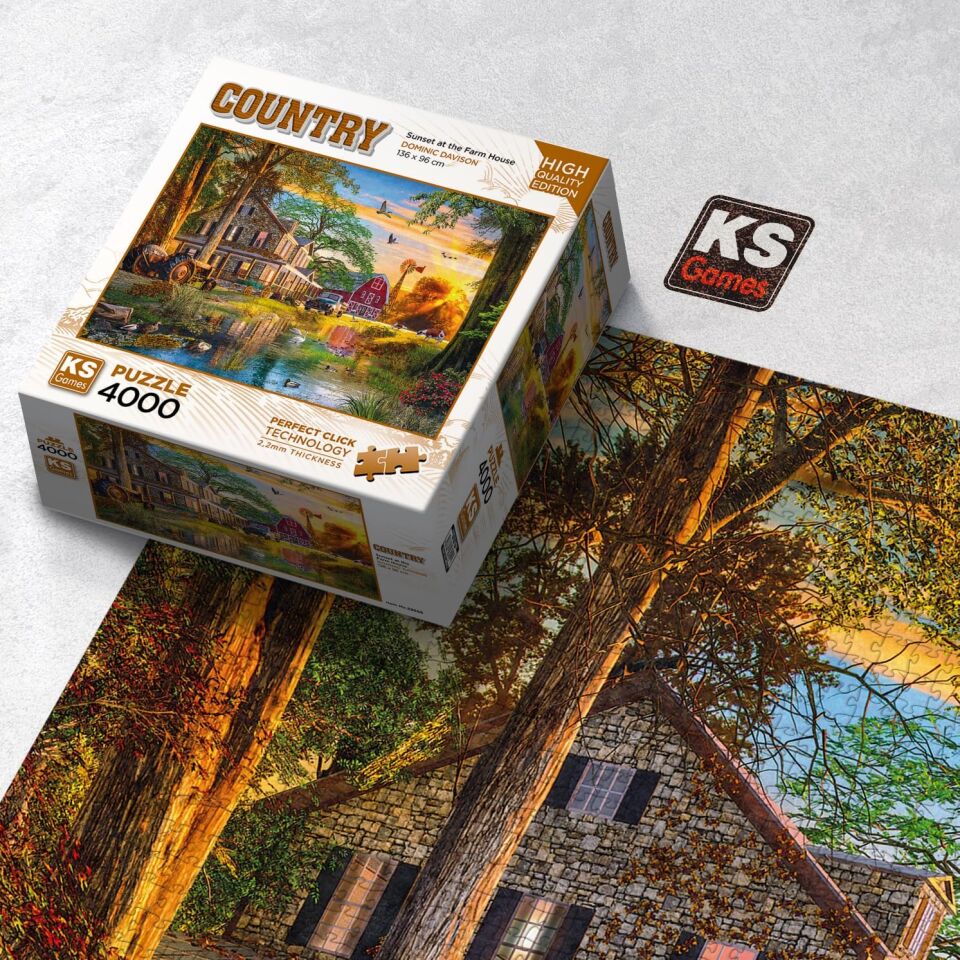 Ks Games Puzzle 4000 Parça Sunset At The Farm House