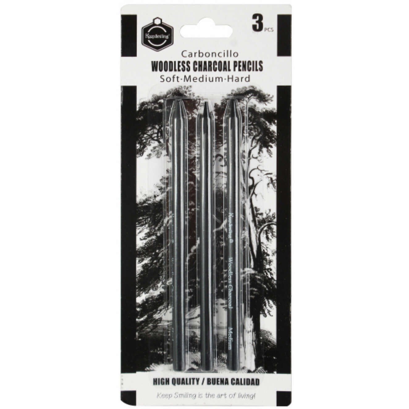 Keep Smiling Ahsapsız Kömür Kalem Seti 3 Lü Tb-101190
