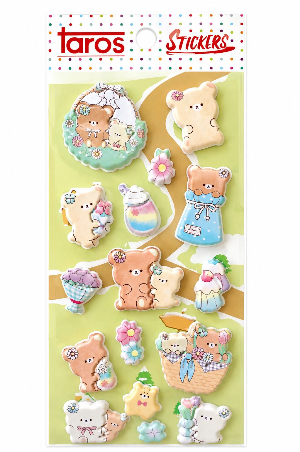 Taros Happy Bear Puffy Sticker