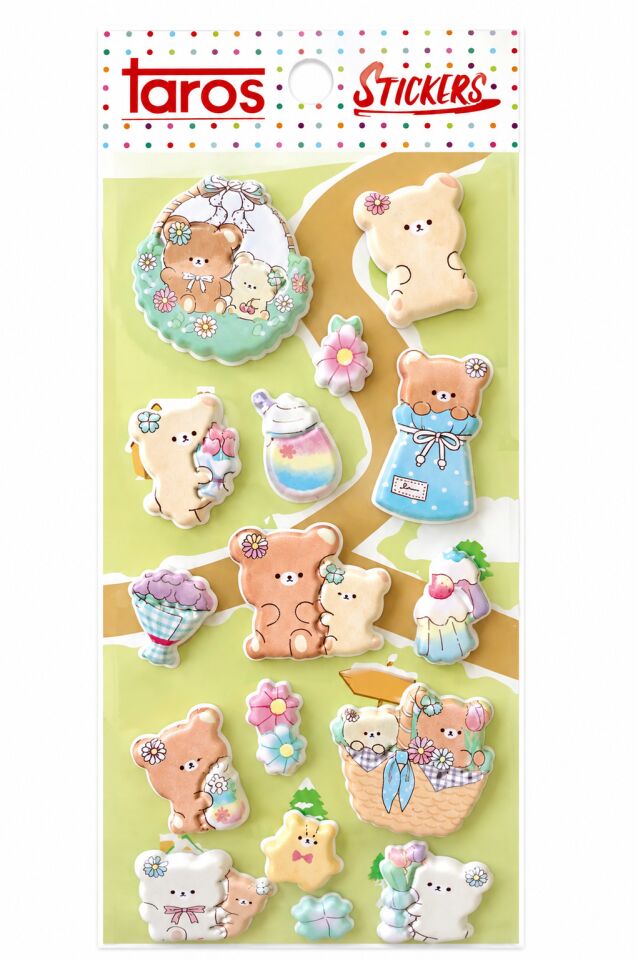 Taros Happy Bear Puffy Sticker