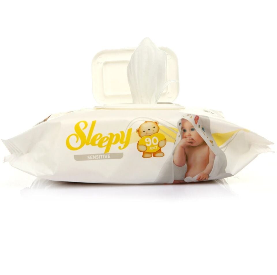 Sleepy Islak Havlu Sensitive Kapaklı 90 Lı